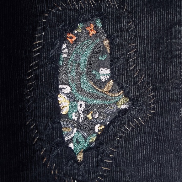 Jenny Jen Collection Black Patchwork Corduroy Jean - Picture 2 of 8